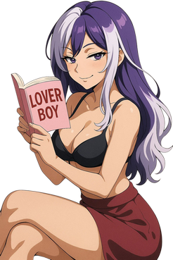 Image of a girl reading an erotic book